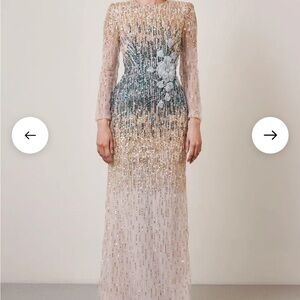 Chic Gold and Silver Long Sleeve Dress